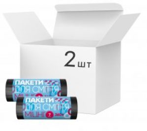 Упаковка пакетов для мусора Добра Господарочка прочных 260 л 2 рулона по 7 шт Черных (4820086521765)