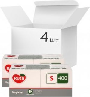 Упаковка салфеток Ruta Professional S 4 пачки по 400 листов 240х200 мм 1 слой Белых (4820202893691)