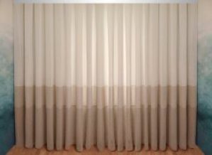 Тюль-штора Декор-Ин Плотный лен Сафари с полосой Бежево-песочно-белый 245х300 (Vi 100936) (ROZ6400051154)