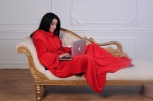 Плед с рукавами и карманами из микрофибры MyGift Premium