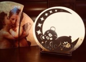 Соляная лампа Мишка на луне