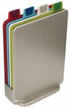 Набор Joseph Joseph Index Mini 4 разделочных доски 20.5x15 см + подставка Серебряная (60097)