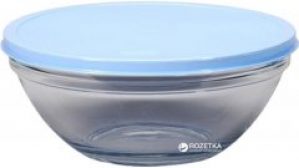 Салатник круглый Pasabahce Chef's с голубой крышкой 23 см (53583 ПУ)
