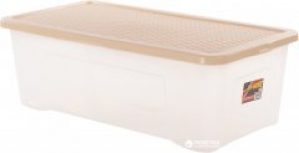 Бокс для хранения Heidrun пластиковый с крышкой 65 л Бежевый (4688_бежевый)