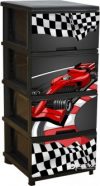 Комод пластиковый Алеана Ралли 4 полки Черный (123093-т.сір/Раллі)
