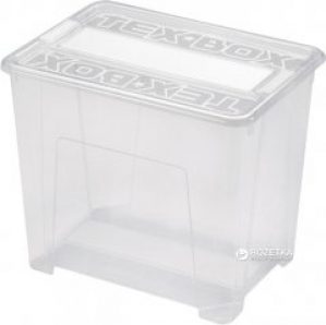 Ящик для хранения пластиковый Heidrun TexBox 38х28 h27.2 см 25 л Прозрачный (7205)