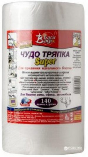 Салфетки Bagi Чудо тряпка для чистки всех видов поверхностей 140 шт (7290003395538)