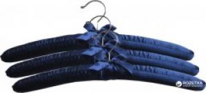 Набор вешалок для одежды МД атласных 38 см 3 шт Синих (RE09611)