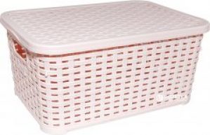 Корзина под ротанг с крышкой Irak Plastik 5 л Бежевая