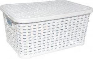 Корзина под ротанг с крышкой Irak Plastik 5 л Белая