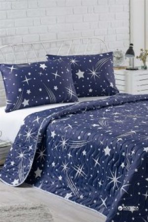 Покрывало Eponj Home Halley Lacivert 160x220 + наволочка 50x70 (6000000168497)