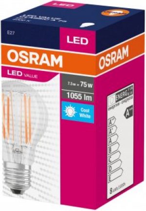 Светодиодная лампа OSRAM LED Value Filament A75 7.5W 1055Lm 4000K E27 (4058075288683)