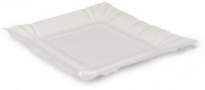 Тарелки Альфа Пак бумажные квадратные 20х20 см 100 шт Белые (4822808910048)