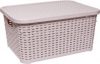 Корзина под ротанг с крышкой Irak Plastik 5 л Пудровая