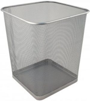 Металлическая корзина для бумаг Axent квадратная 15 л Серебристая (2124-03-A)