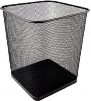 Металлическая корзина для бумаг Axent квадратная 15 л Черная (2124-01-A)