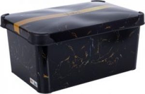 Контейнер для хранения с крышкой Violet House Decor Marble Black 10 л (0647 DECOR Marble BLACK с/кр. 10)