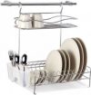 Сушка для посуды Tekno-tel KB 013 двоуровневая на релинге Хром (40414709)