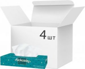Упаковка салфеток Alokozay двухслойных 4 пачки по 100 шт (4820229040894)