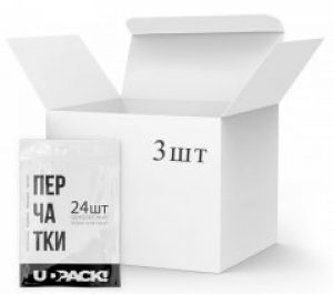 Упаковка перчаток UDPACK полиэтиленовые одноразовые 3 пачки по 24 шт (4820173590155)