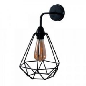 Настенный светильник металлический Бра Рубин черного цвета в стиле Лофт
