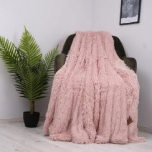 Плед травка 220см*240см блідо рожевий (1717) KOLOCO