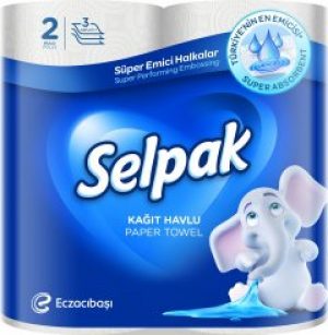 Бумажные полотенца Selpak 3 слоя 80 отрывов 2 рулона (8690530015029)