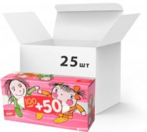 Упаковка платочков бумажных Bella baby Happy универсальных двухслойных 25 пачек по 100 + 50 шт (BB-042-U150-001_BЕ-042-U150-007)