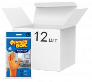 Упаковка перчаток Фрекен БОК хозяйственных L 12 пар (4823071625028)