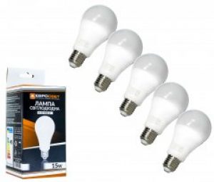 Светодиодная лампа ЕВРОСВЕТ 15 Вт E27 4200 K A-15-4200-27 (40912) 5 шт