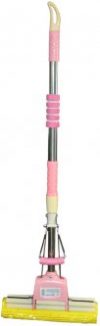 Швабра с отжимом Мій Дім Middle Soft с мягкой губкой Розовая (SMD10157/P)