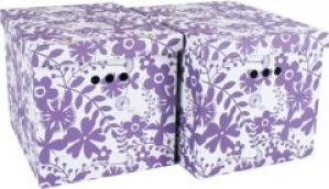 Набор картонных ящиков для хранения Global-Pak XL 42x32x32см 2шт Фиолетовые цветы (1217.12glp)