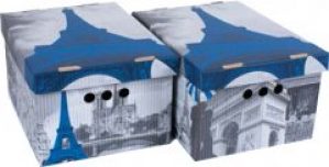 Набор картонных ящиков для хранения А4 Global-Pak 33x25x18см 2шт Paris (0611.17glp)