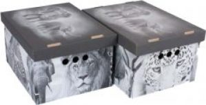 Набор картонных ящиков для хранения А4 Global-Pak 33x25x18см 2шт Safari (0611.20glp)