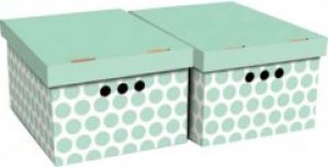 Набор картонных ящиков для хранения А4 Global-Pak 33x25x18см 2шт Зеленый горох (0611.38glp)