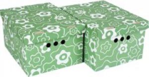 Набор картонных ящиков для хранения А4 Global-Pak 33x25x18см 2шт Зеленый мак (0611.15glp)