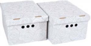 Набор картонных ящиков для хранения А4 Global-Pak 33x25x18см 2шт Роза (0611.7glp)