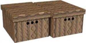 Набор картонных ящиков для хранения А4 Global-Pak 33x25x18см 2шт Коричневый ажур (0611.28glp)