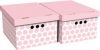 Набор картонных ящиков для хранения А4 Global-Pak 33x25x18см 2шт Розовый горох (0611.39glp)