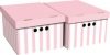 Набор картонных ящиков для хранения А4 Global-Pak 33x25x18см 2шт Розовые полосы (0611.35glp)