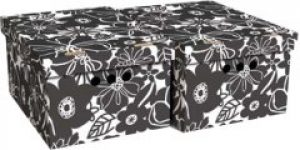 Набор картонных ящиков для хранения А4 Global-Pak 33x25x18см 2шт Черная мальва (0611.14glp)