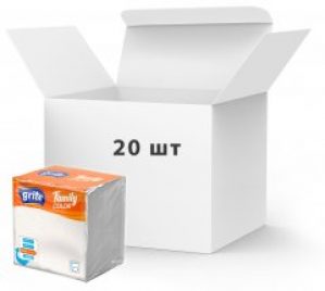 Упаковка салфеток столовых Grite Family однослойные 24х24 см 75 шт х 20 пачек (4770023347593)