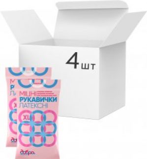 Упаковка перчаток латексных Добра Господарочка прочных XL 4 пары (4820086520089)