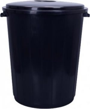 Ведро с крышкой Violet House Баттал 50 л 50х43х43 см Black (0133 Баттал BLACK с/кр.50 л)