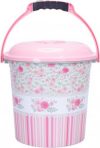 Ведро с крышкой Violet House Pink Rose 10 л 28х30х30 см Розовое (0205 №3 PINK ROSE с/кр.10 л)