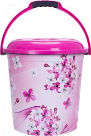 Ведро с крышкой Violet House Fuchsia Flowers 20 л 36х36х36 см Розовое (0207 №5 FUCHSIA FLOWERS с/кр.20)