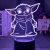 Настольный светильник-ночник Маленький Йода 3D MOON LAMP Little Yoda 16 Цветов Мандалорец (7297)