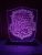 3D світильник-нічник Zayaka Hufflepuff Пуффендуй Гаррі Поттер Фіолетовий 1051