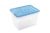 Ящик для хранения BRANQ Жасмин с крышкой 22л прозрачный с голубой крышкой (BRQ 7122-1 )