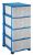 Комод Elif Plastik пластиковый 4 ящика плетёнка голубой
